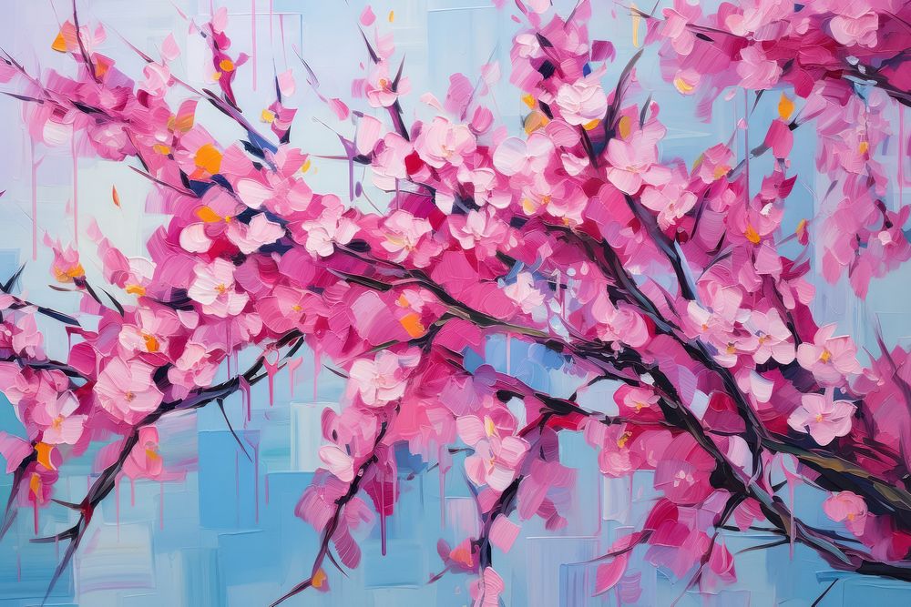 Sakura in japan painting backgrounds blossom.