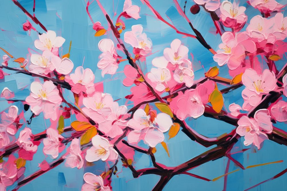 Sakura in japan backgrounds painting outdoors.