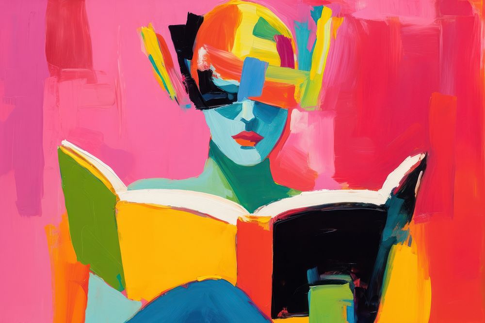 Books painting reading art.