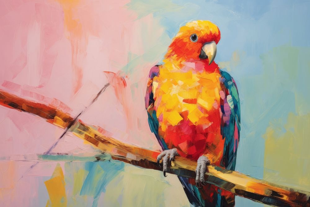 Bird painting parrot animal.