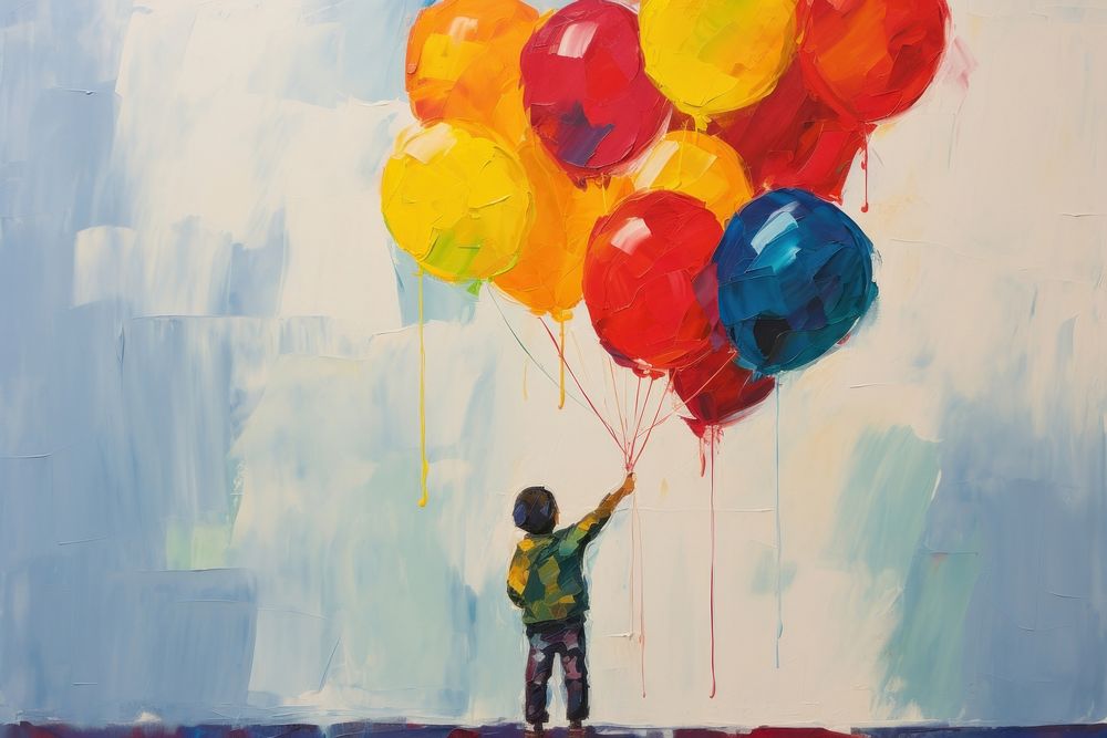 Balloon painting celebration creativity.