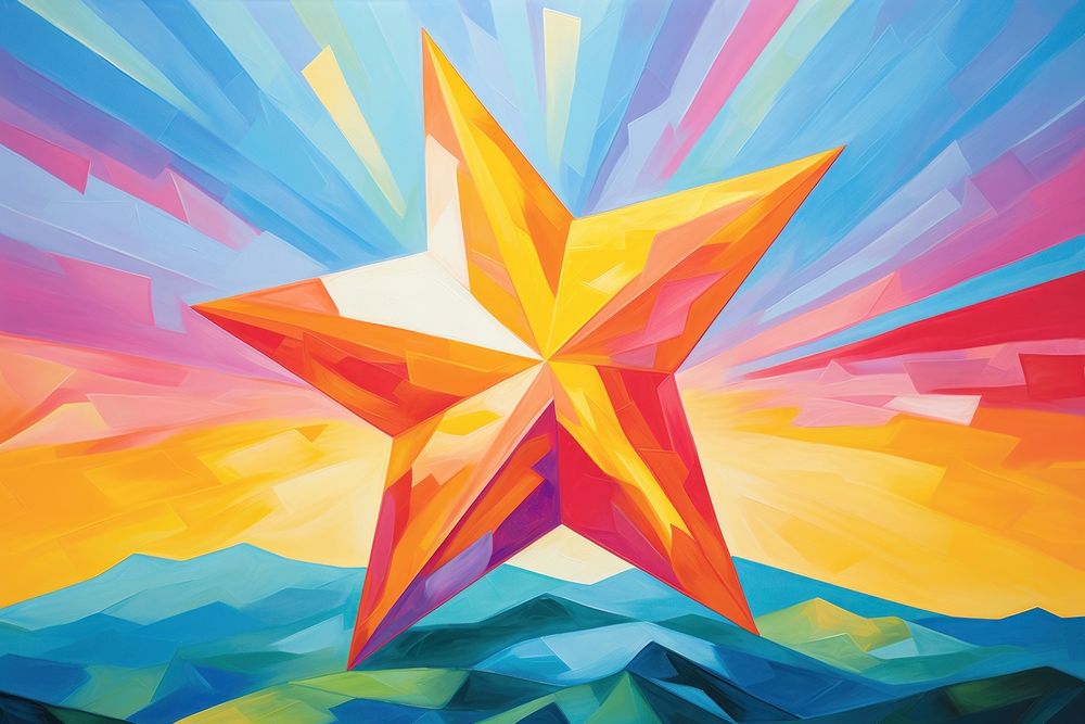 Star on the sky backgrounds painting art.