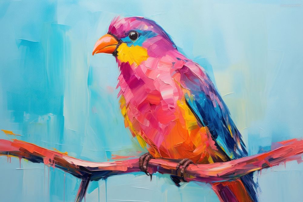 Bird painting animal parrot.