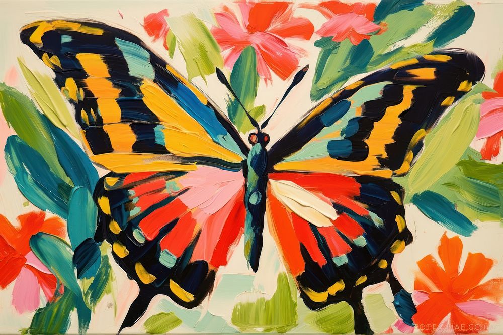 Butterfly painting animal insect.