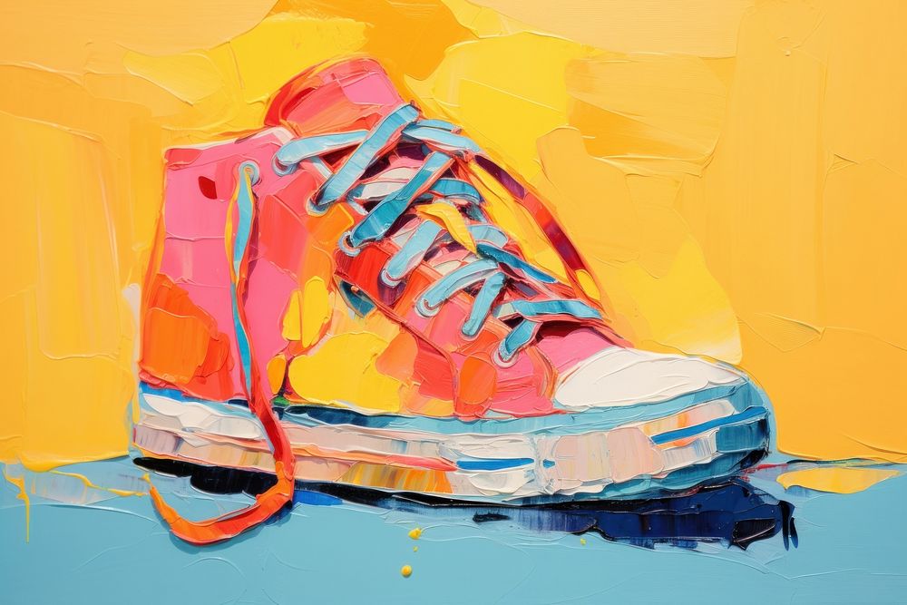 Sneaker shoes footwear painting art.