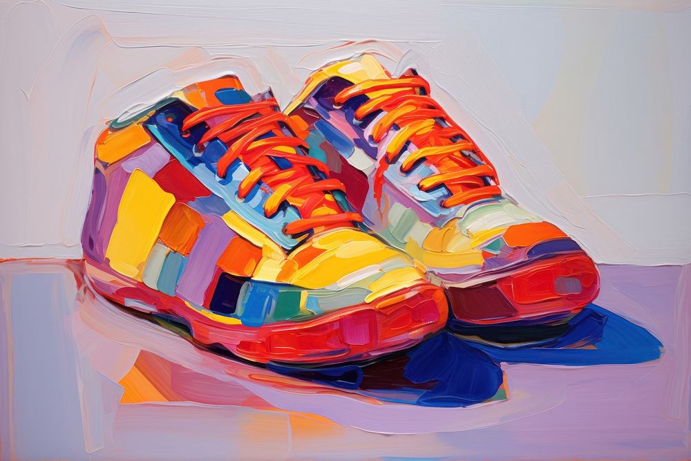 Sneaker shoes painting footwear art.