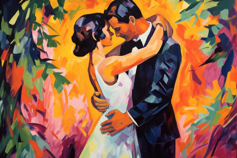 Wedding painting adult tango.