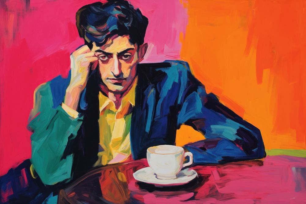 Coffee painting portrait mug.