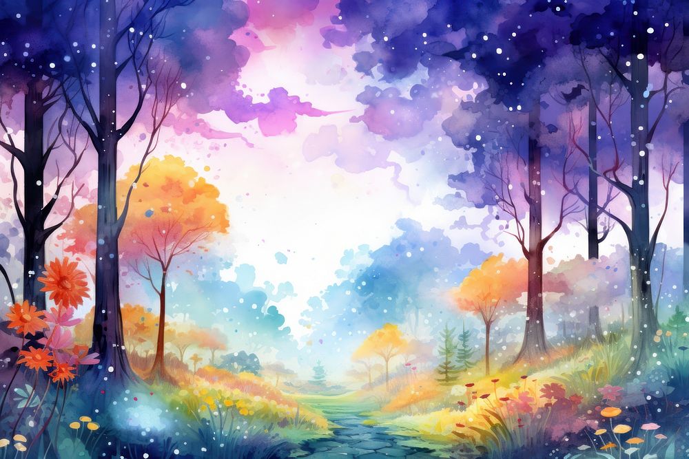 Galaxy of Autumn forest backgrounds landscape outdoors.
