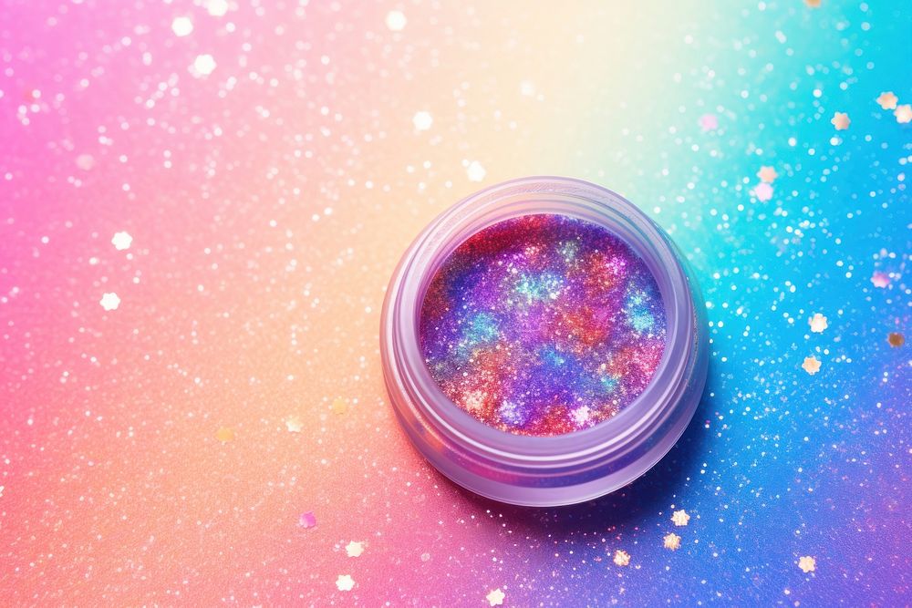 Glitter galaxy cosmetics science purple.