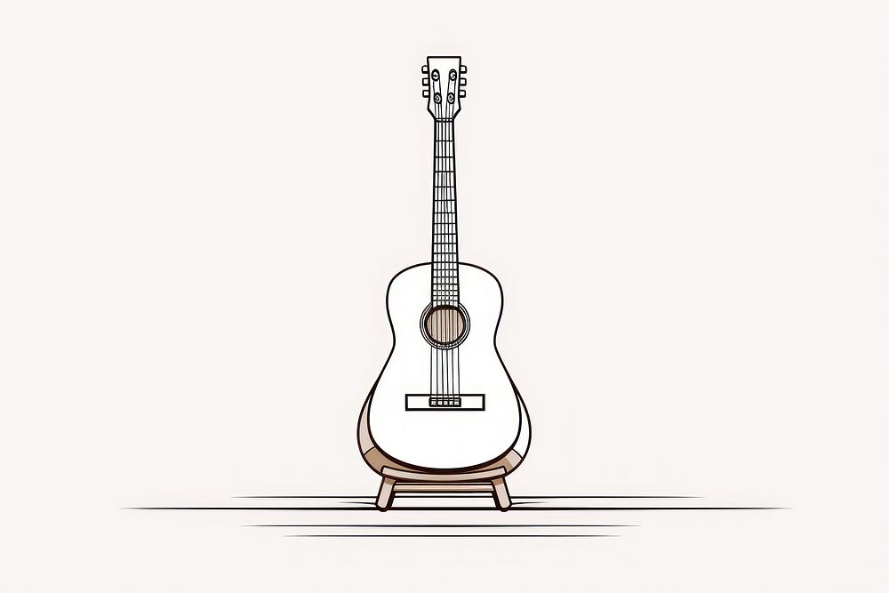 Guitar stand on floor sketch performance creativity.