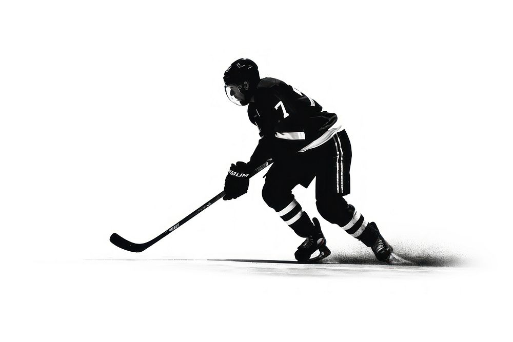 Ice hockey silhouette sports white.