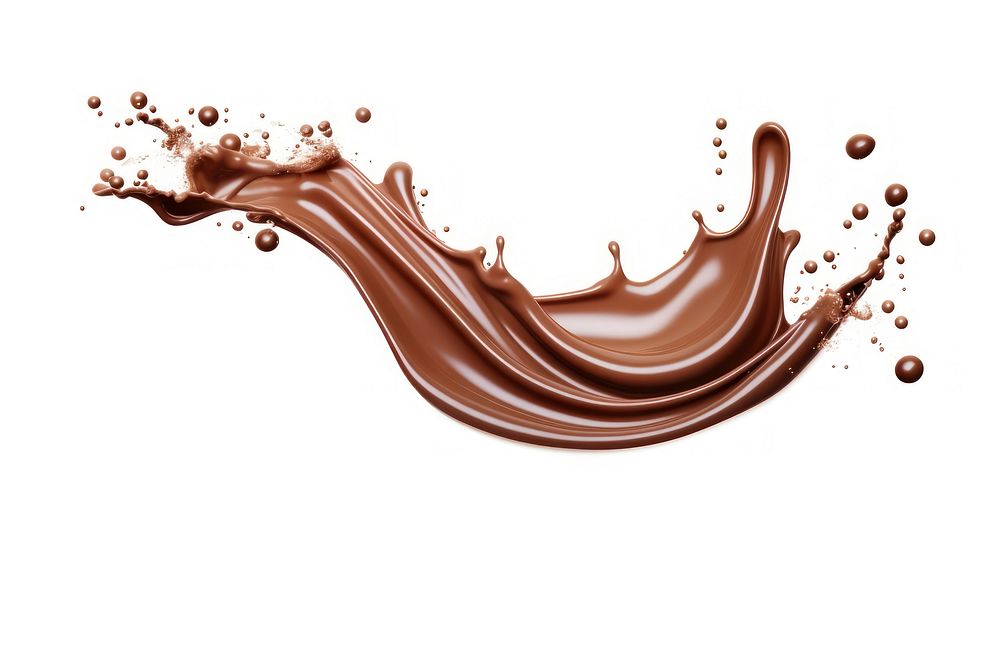 Chocolate splash white background refreshment splattered.