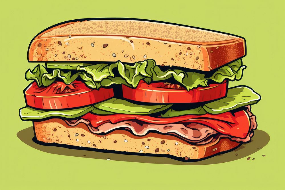 Sandwich food hamburger vegetable.