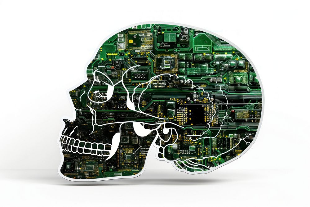 Ai sticker skull electronics technology computer.