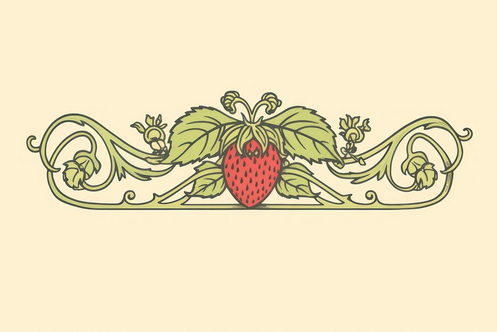 Ornament divider berry strawberry pattern fruit.