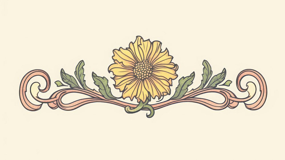 Ornament divider chrysanthemum art sunflower pattern.