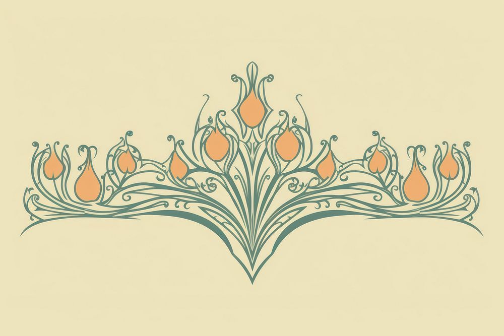Ornament divider grass pattern drawing sketch.