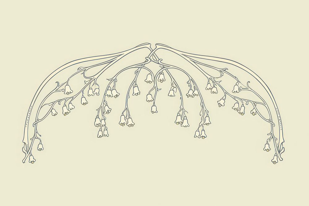 Lily of the valley pattern jewelry drawing.