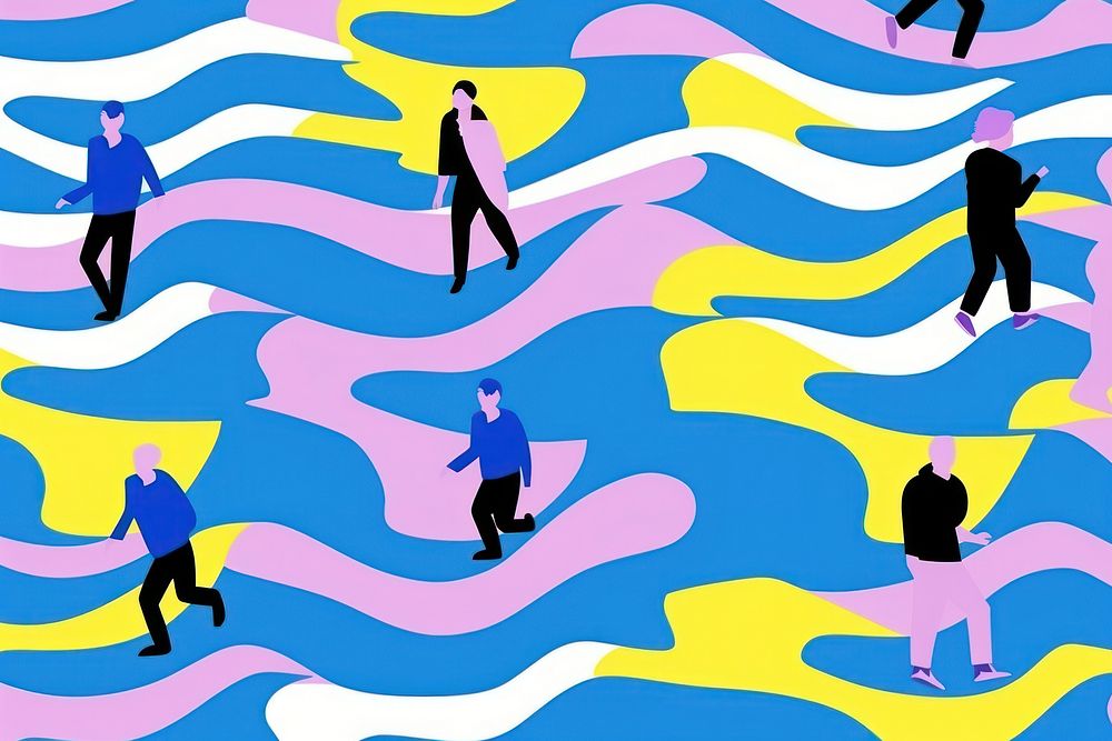 Wave people running art backgrounds | Premium Photo Illustration - rawpixel