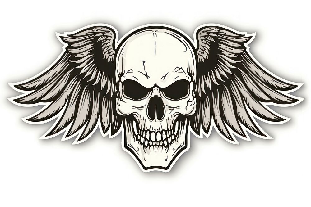 Wings sticker skull representation accessories creativity.