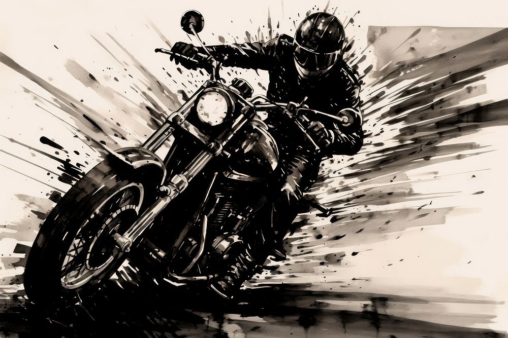 Motorbike motorcycle vehicle drawing.