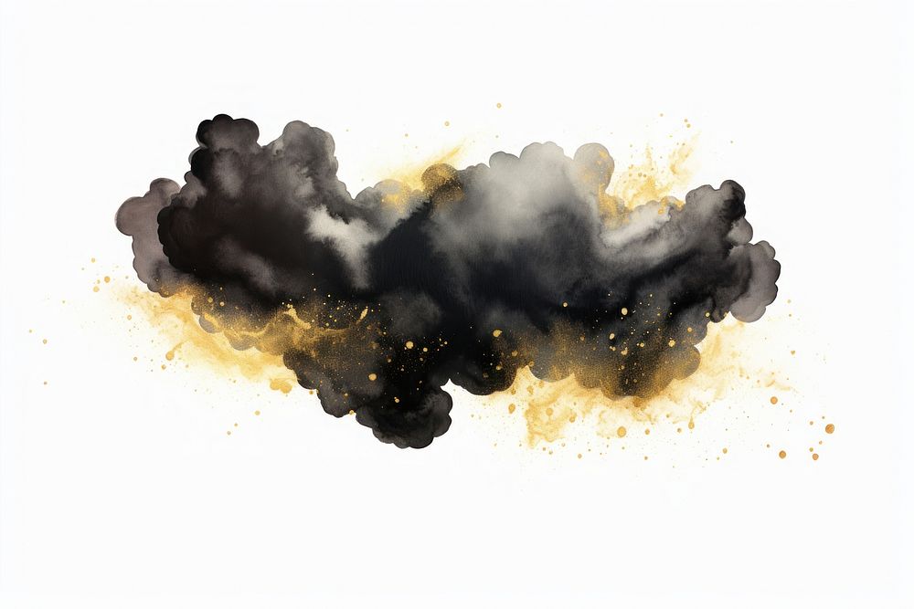 Black color cloud painting smoke ink.
