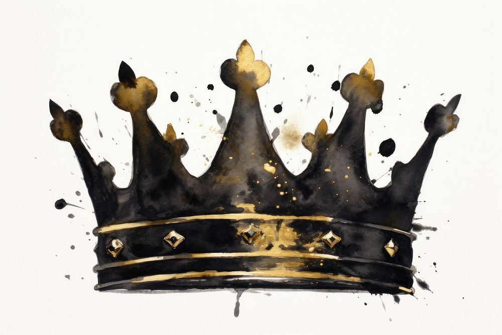 Black color crown painting gold accessories.