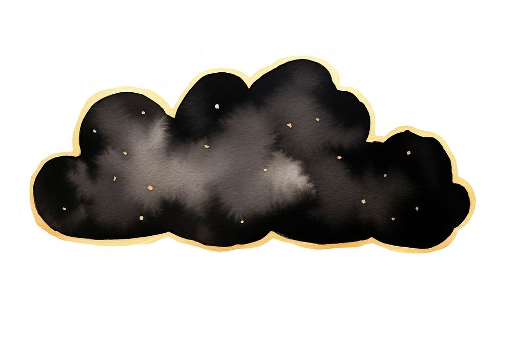 Black color cute cloud white background darkness cartoon.