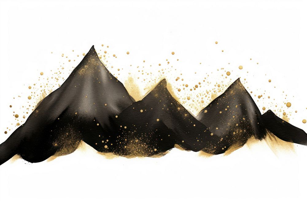 Black color cute mountain ink white background outdoors.