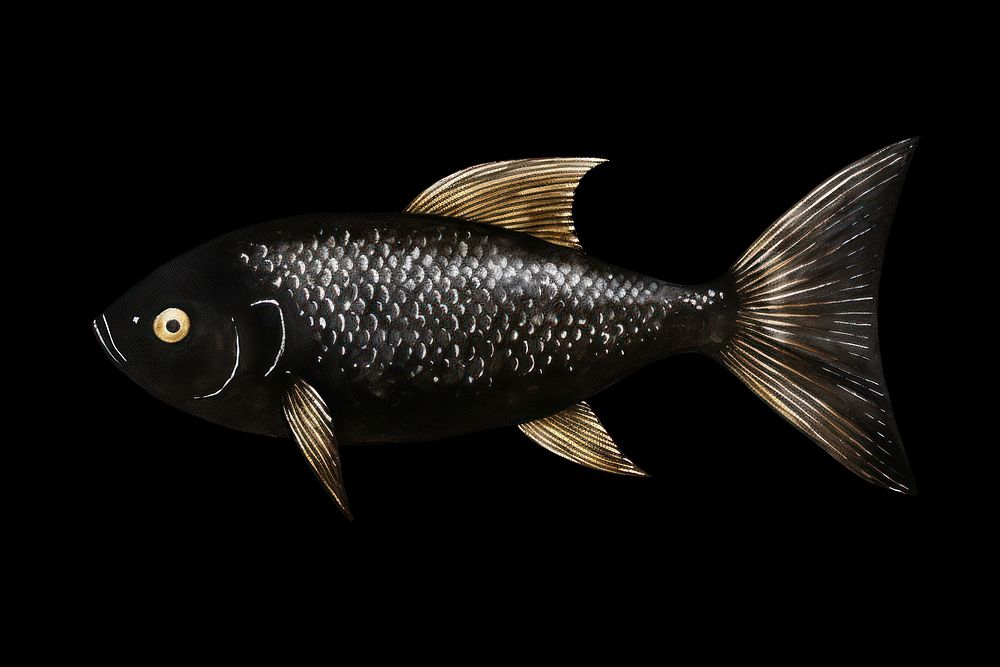 Black color fish animal water underwater.
