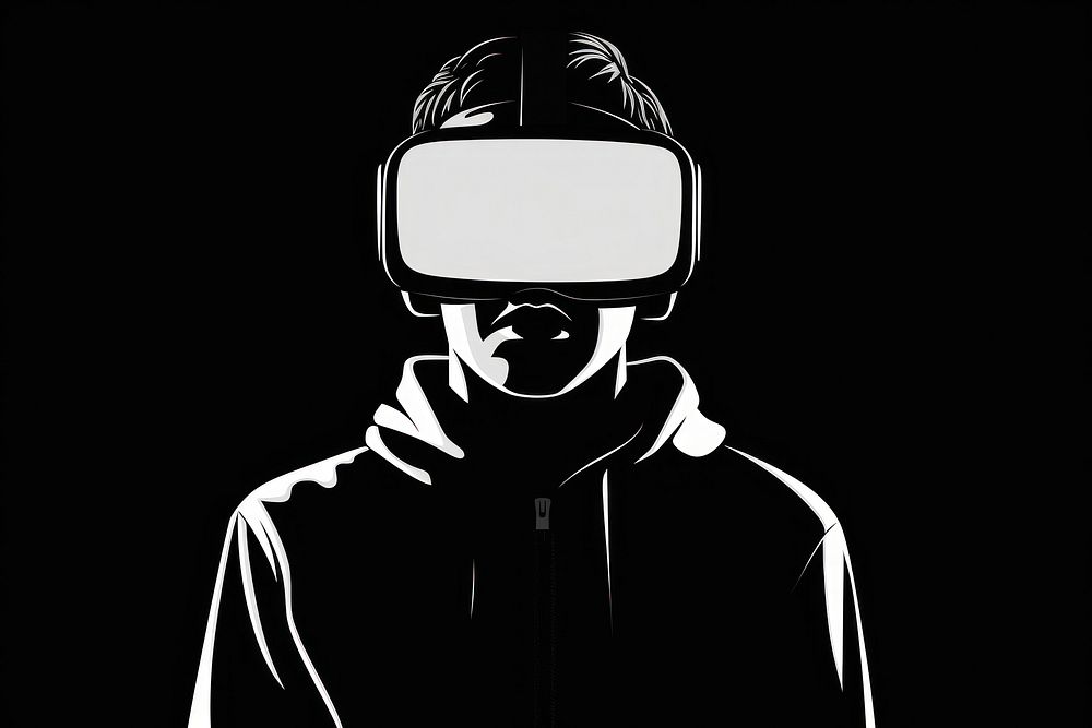 VR headset Line art person adult.