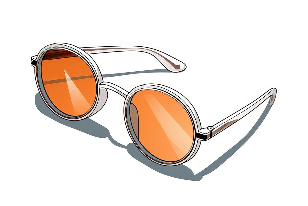 Minimalist sunglasses shape white background accessories.
