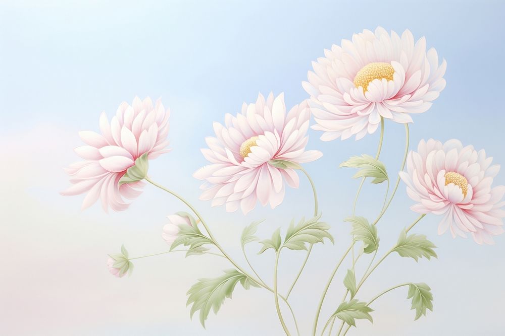 Painting of chrysanthemum pattern flower petal.