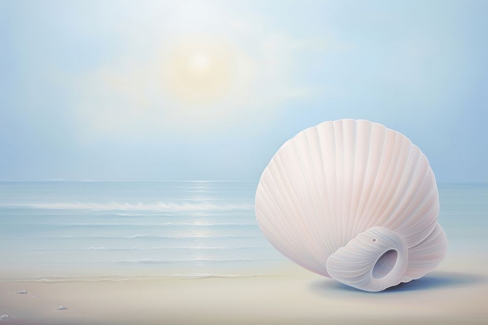 Painting of shell in the sea seashell outdoors nature.