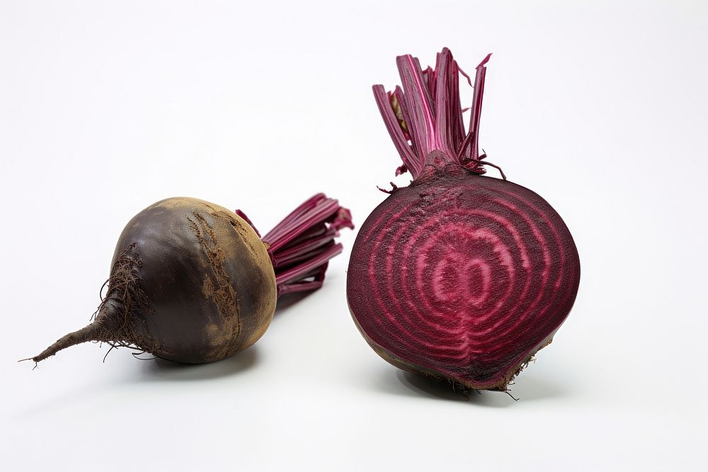 Whole beet root vegetable plant food.