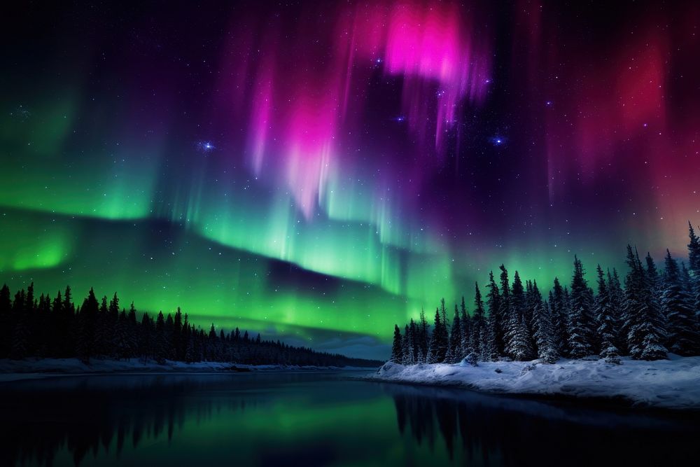 Aurora galaxy outdoors nature aurora.