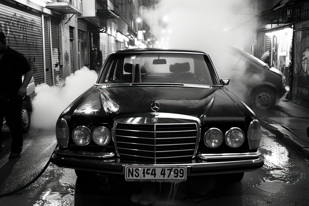 Auto car wash vehicle smoke city.