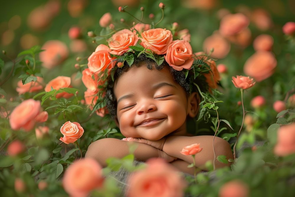 Baby girl photography portrait flower.