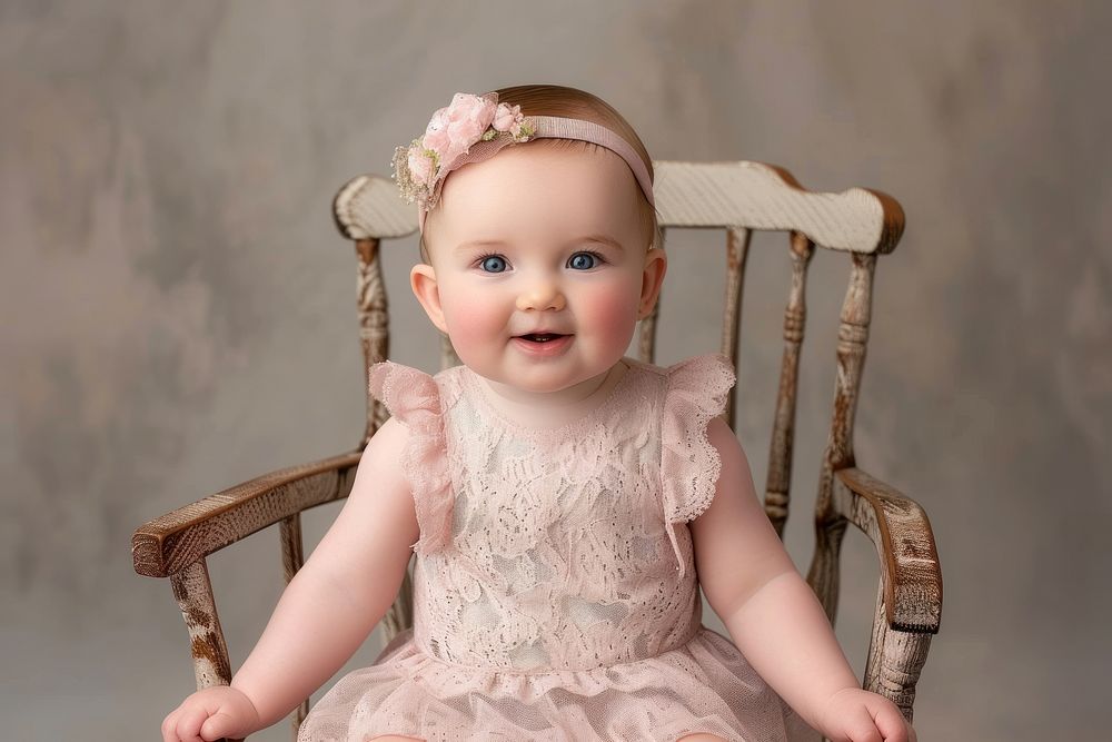 Baby girl photography portrait sitting.