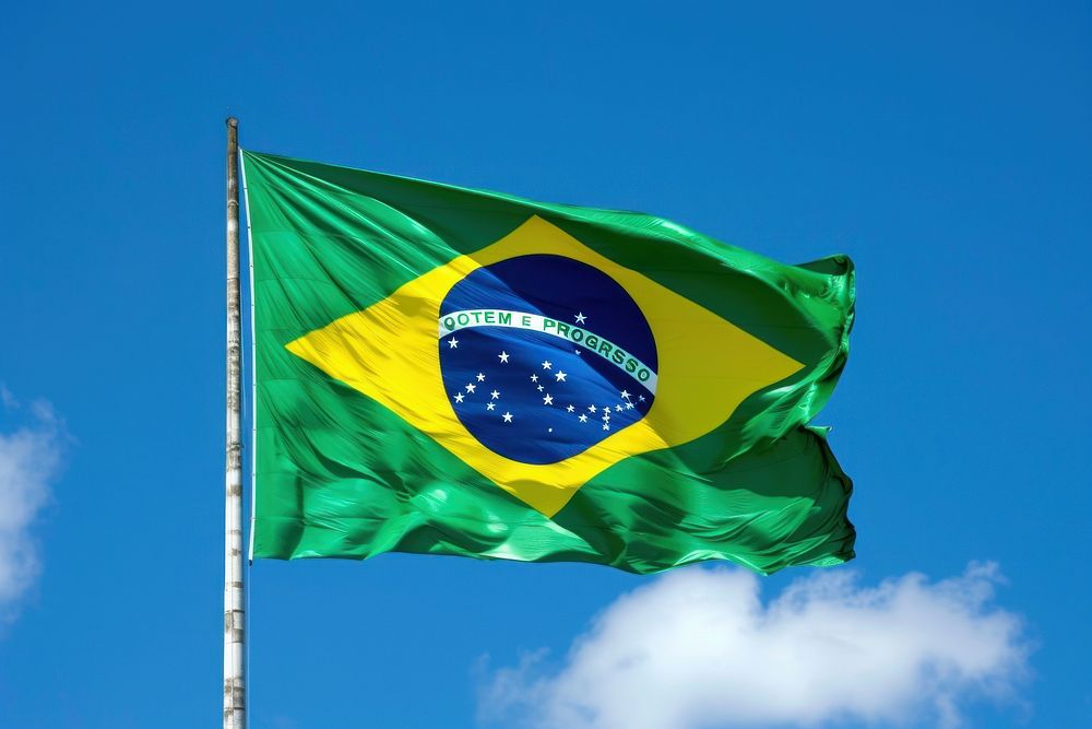 Brazil flag patriotism outdoors symbol.