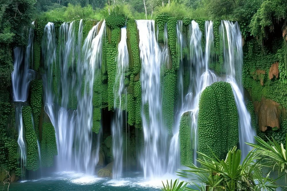 Brazil waterfall vegetation outdoors nature.
