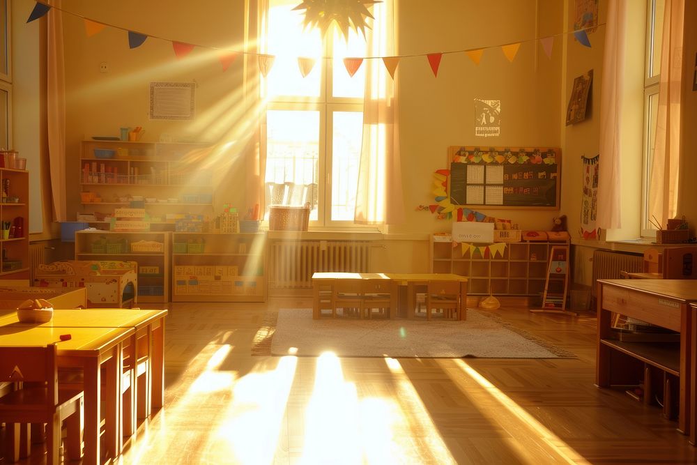 Kindergarten building architecture furniture.