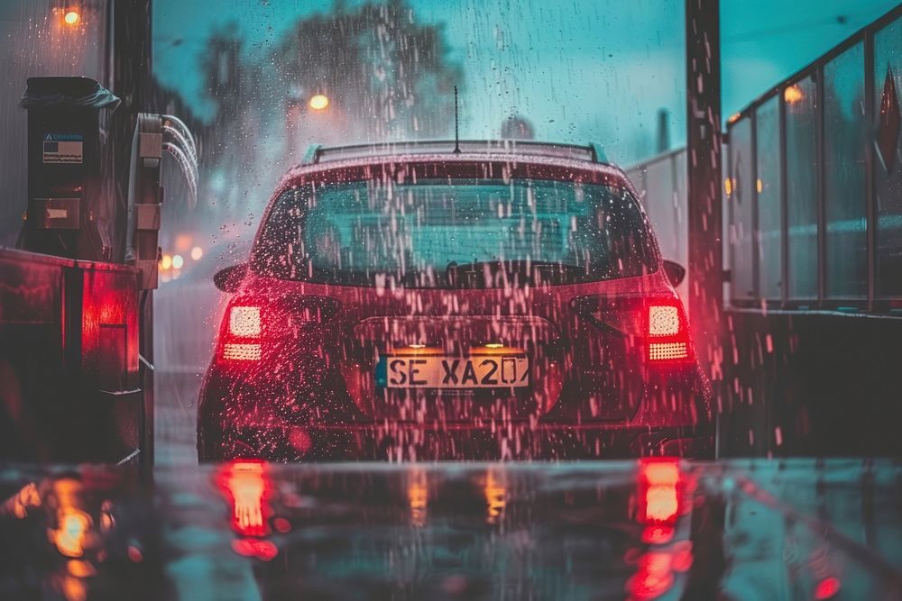 Car wash services vehicle rain transportation.