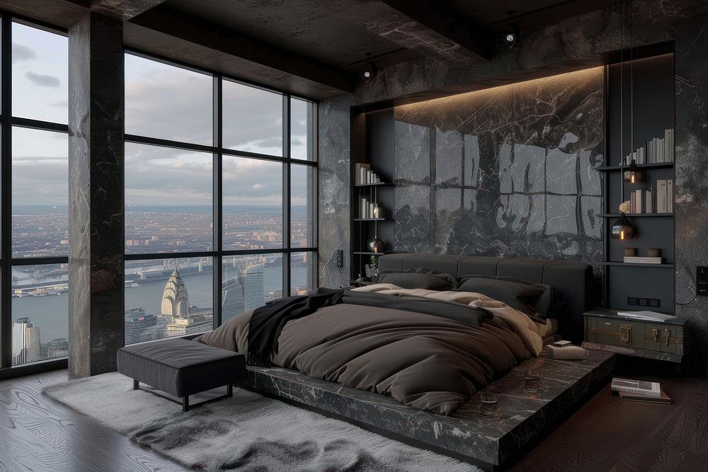 Contemporary interior design furniture bedroom architecture.