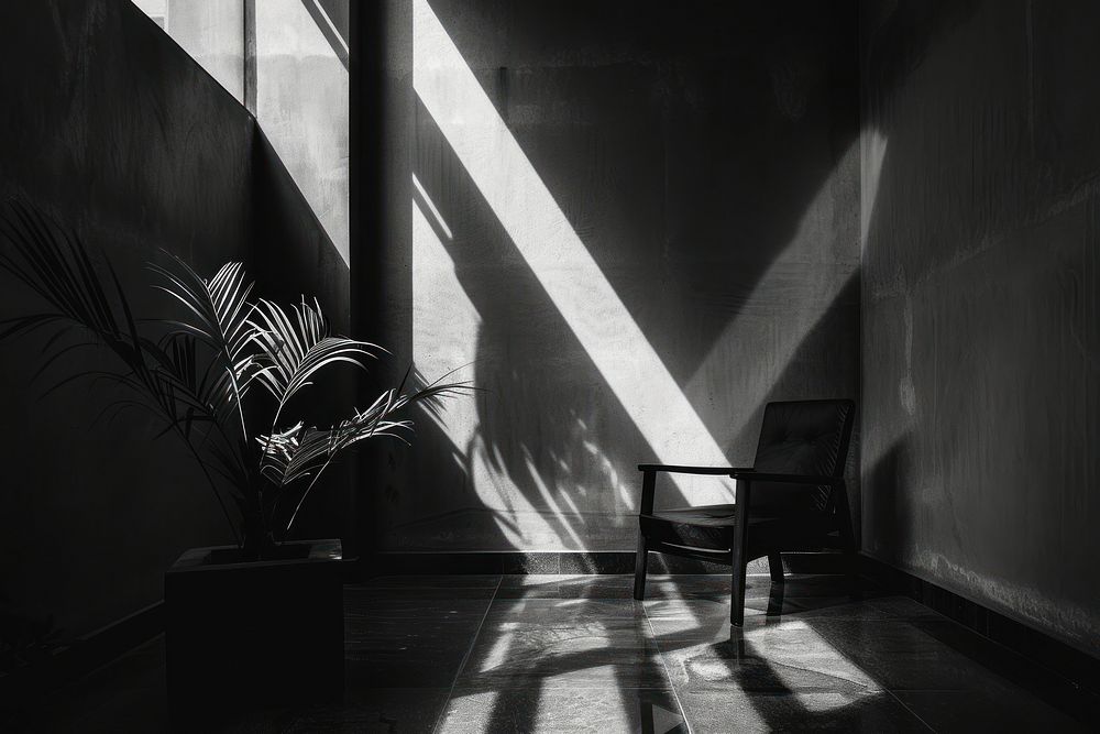 Contemporary interior design architecture chair black.