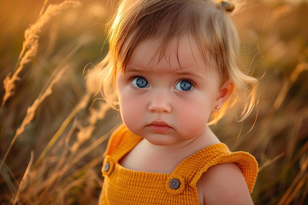 Cute baby girl photography portrait hairstyle.
