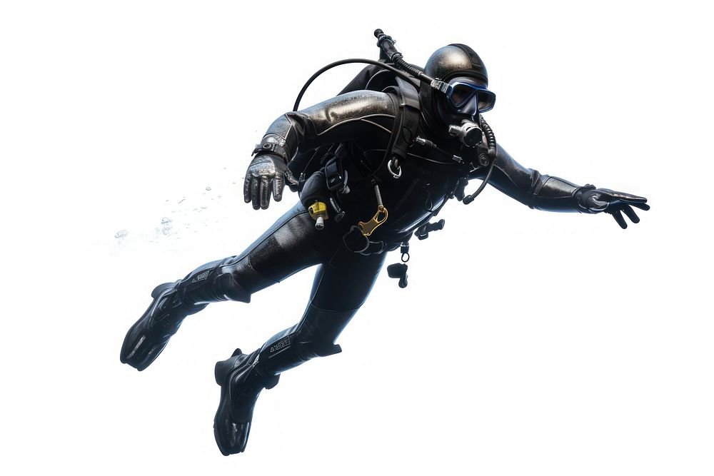 Man scuba diving sports helmet adult.