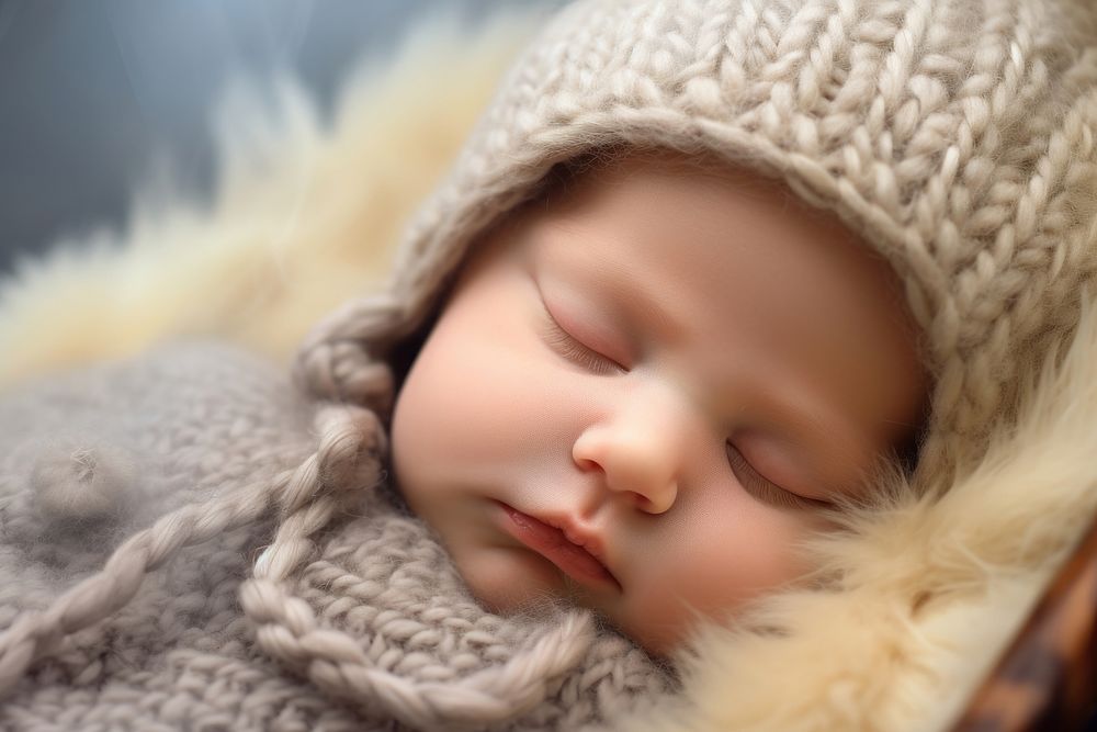 Newborn baby sleeping comfortable beginnings relaxation.