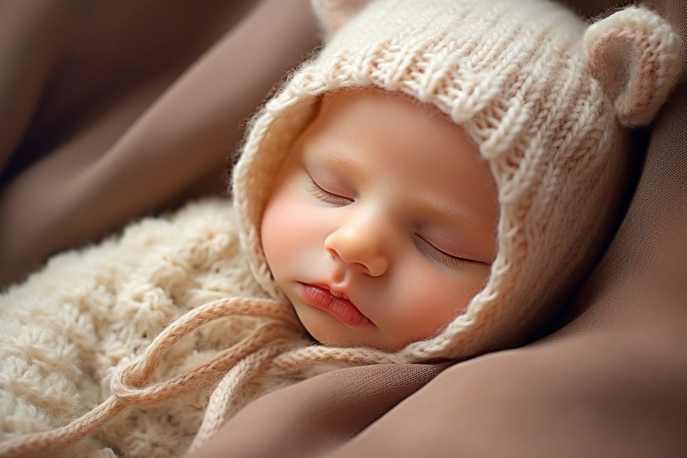 Newborn baby sleeping comfortable beginnings relaxation.